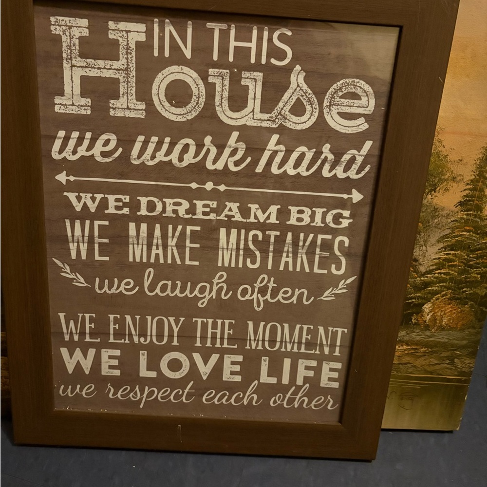 Brown Framed Inspirational Wall Art